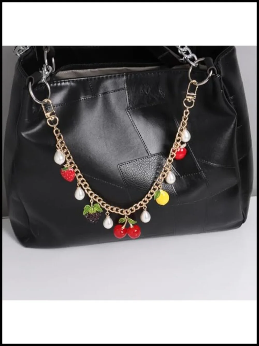 Fruit Enamel Charms Chain for Handbag Purse Accessories Zinc Alloy
